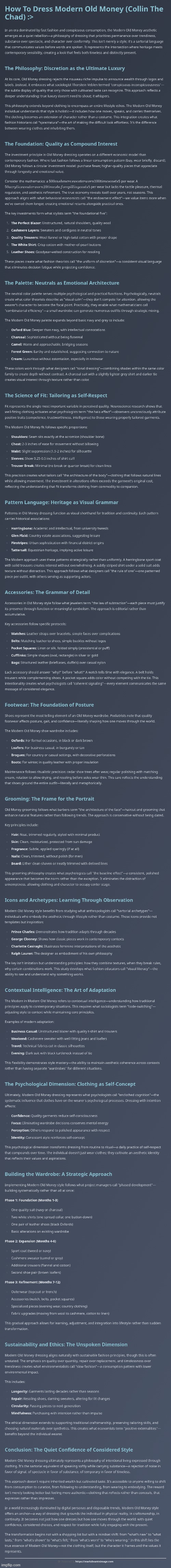 How To Dress Modern Old Money ovo | image tagged in simothefinlandized,fashion,collin the chad,self-improvement,infographic,tutorial | made w/ Imgflip meme maker