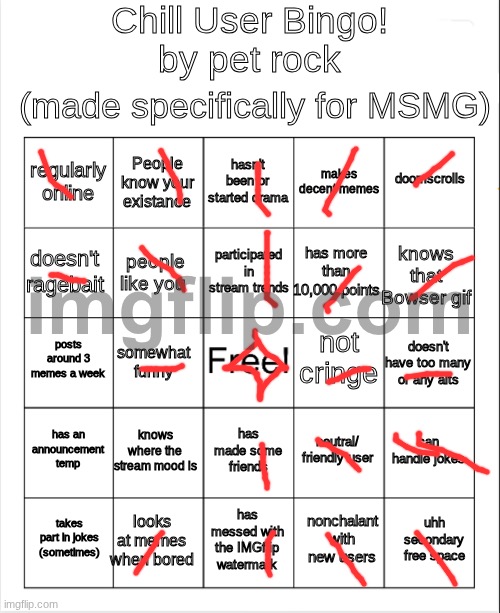 i think i might be chill. | image tagged in chill user bingo by pet rock,chill,bingo | made w/ Imgflip meme maker