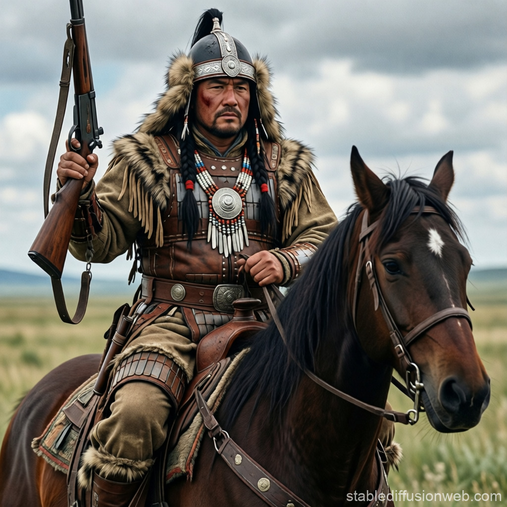 Mongolian warrior battle cry war cry Allahu Akbar Blank Meme Template