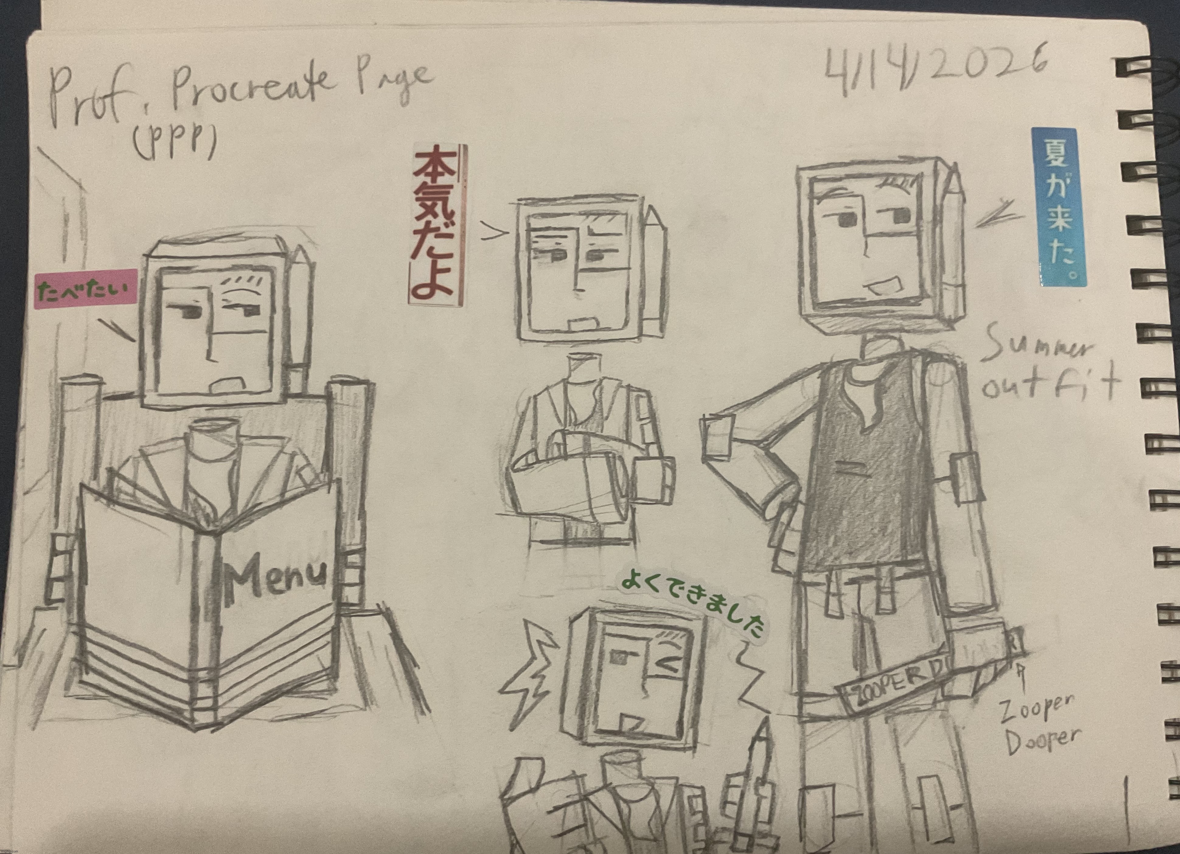 more of the Professor (The summer outfit peak ngl I should draw him more in that) | image tagged in professor procreate,menu,serious,summer time,thumbs up | made w/ Imgflip meme maker