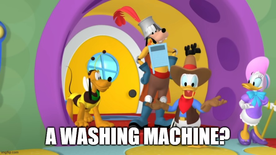 Blind people when they see a bathtub and try to guess what it is: (no offense) | A washing machine? | image tagged in washing machine,bathtub,mickey mouse,donald duck | made w/ Imgflip meme maker