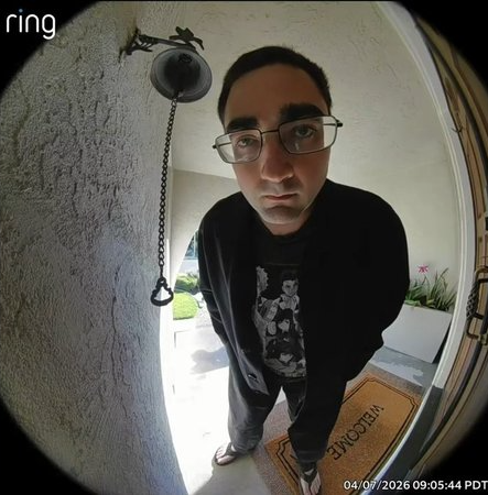 Real Life Soyjak on Ring Camera Blank Meme Template