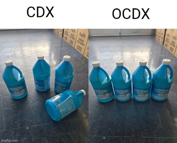 ocd | image tagged in cdx,puns,chemicals,pool,bottle,ocd | made w/ Imgflip meme maker