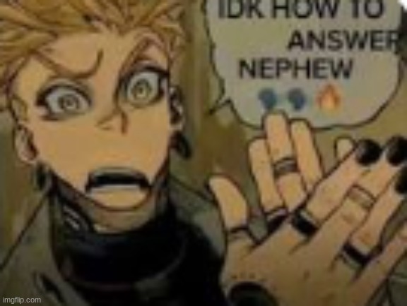 idk how to answer nephew Blank Meme Template