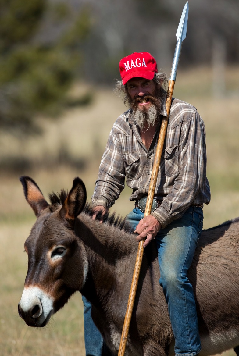 Damo Don Quixote donkey spear Blank Meme Template