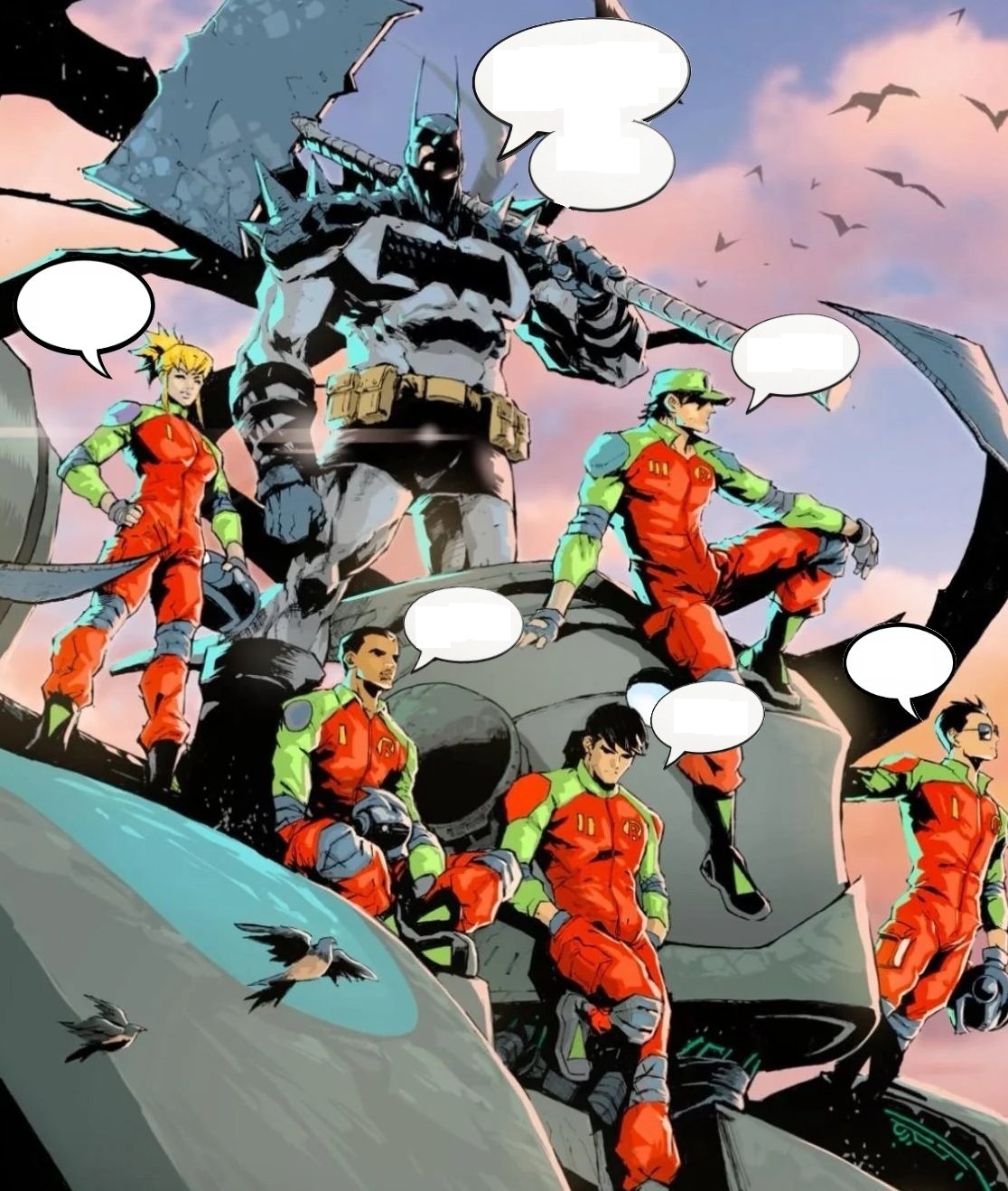 Batman absolute with robins Blank Meme Template