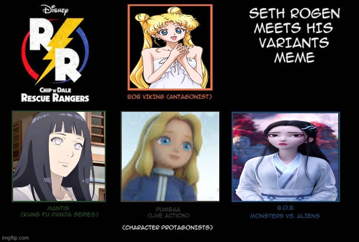 usagi meets her variants | image tagged in who meets his variants,anime,sailor moon,hinata,white snake,sonic the hedgehog | made w/ Imgflip meme maker
