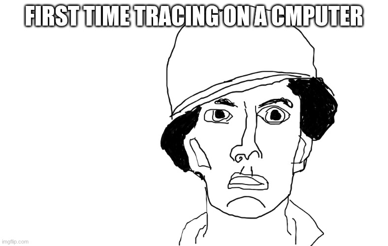 I did my best, i'm better on paper | first time tracing on a cmputer | image tagged in canvas 2 png,memes,drawing | made w/ Imgflip meme maker