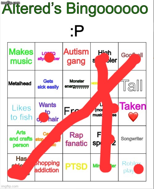 huh. neat. | image tagged in altered s bingo | made w/ Imgflip meme maker