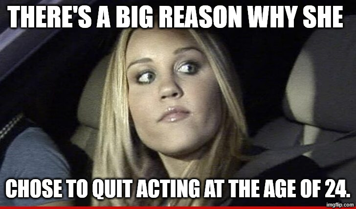 She knows that DAN DID IT | There's a big reason why she; chose to quit acting at the age of 24. | image tagged in amanda bynes,hollywood,memes,scumbag hollywood,abuse,dan schneider | made w/ Imgflip meme maker