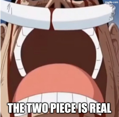 One piece is real | THE TWO PIECE IS REAL | image tagged in one piece is real | made w/ Imgflip meme maker
