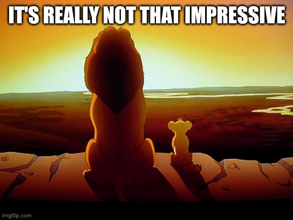 Lion King Meme | It's really not that impressive | image tagged in memes,lion king | made w/ Imgflip meme maker