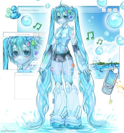 Frutiger aero miku | made w/ Imgflip meme maker
