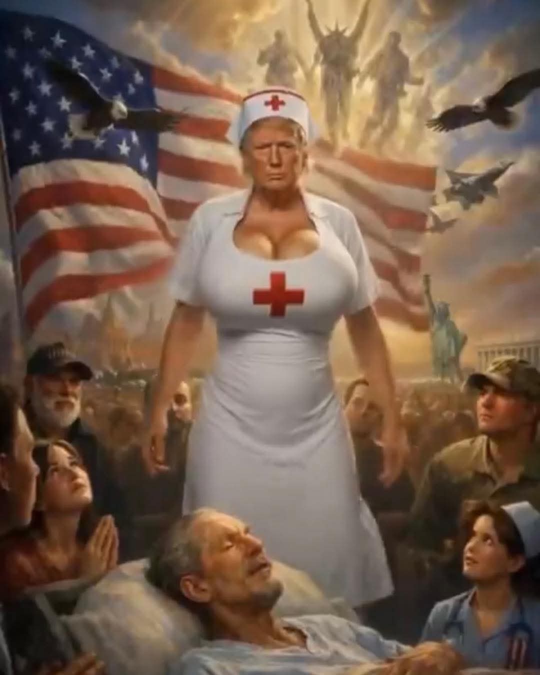 Donald Trump as Kristi Noem's husband Blank Meme Template