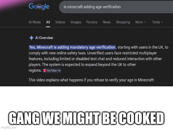 Gang we might be cooked | made w/ Imgflip meme maker