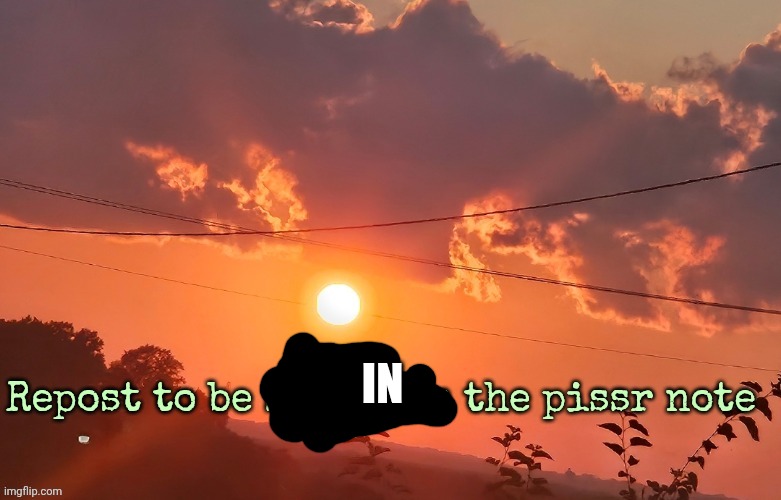 Repost to be safe from the pissr note | In | image tagged in repost to be safe from the pissr note,remix | made w/ Imgflip meme maker