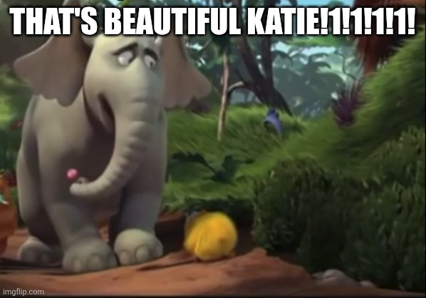 thats beautiful katie | That's beautiful katie!1!1!1!1! | image tagged in thats beautiful katie | made w/ Imgflip meme maker