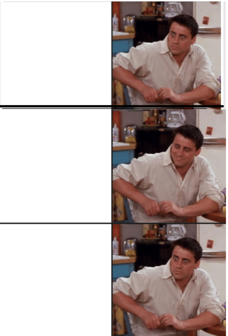 Joey Suprised Calm Suprised Blank Meme Template