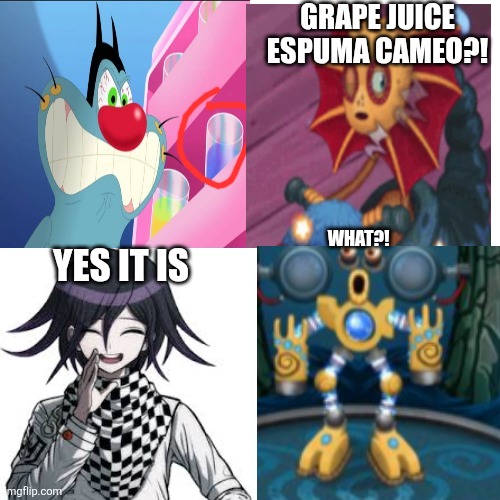 The Drake meme but it's Oggy/Me | Grape juice espuma cameo?! What?! Yes it is | image tagged in the drake meme but it's oggy | made w/ Imgflip meme maker