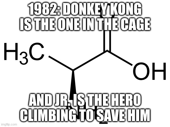 The 1982 Flip | 1982: Donkey Kong is the one in the cage; And Jr. is the hero climbing to save him | image tagged in funny,donkey kong jr | made w/ Imgflip meme maker