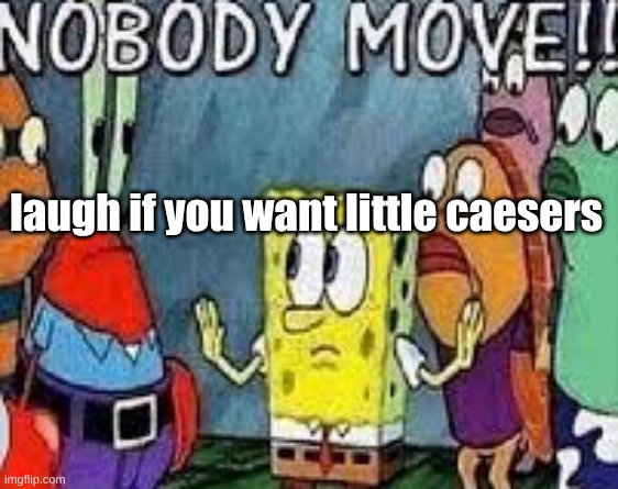 NOBODY MOVE!! | laugh if you want little caesers | image tagged in nobody move | made w/ Imgflip meme maker