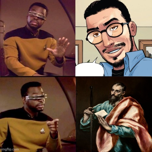 Geordi knows the difference between a good Paul and a bad Paul | image tagged in levar burton hotline bling | made w/ Imgflip meme maker