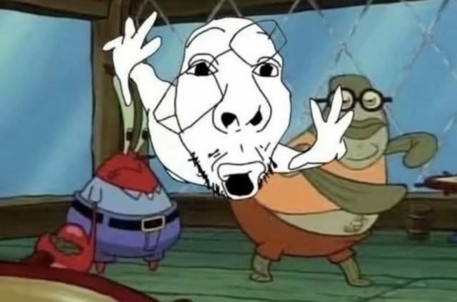 soyjack being thrown Blank Meme Template