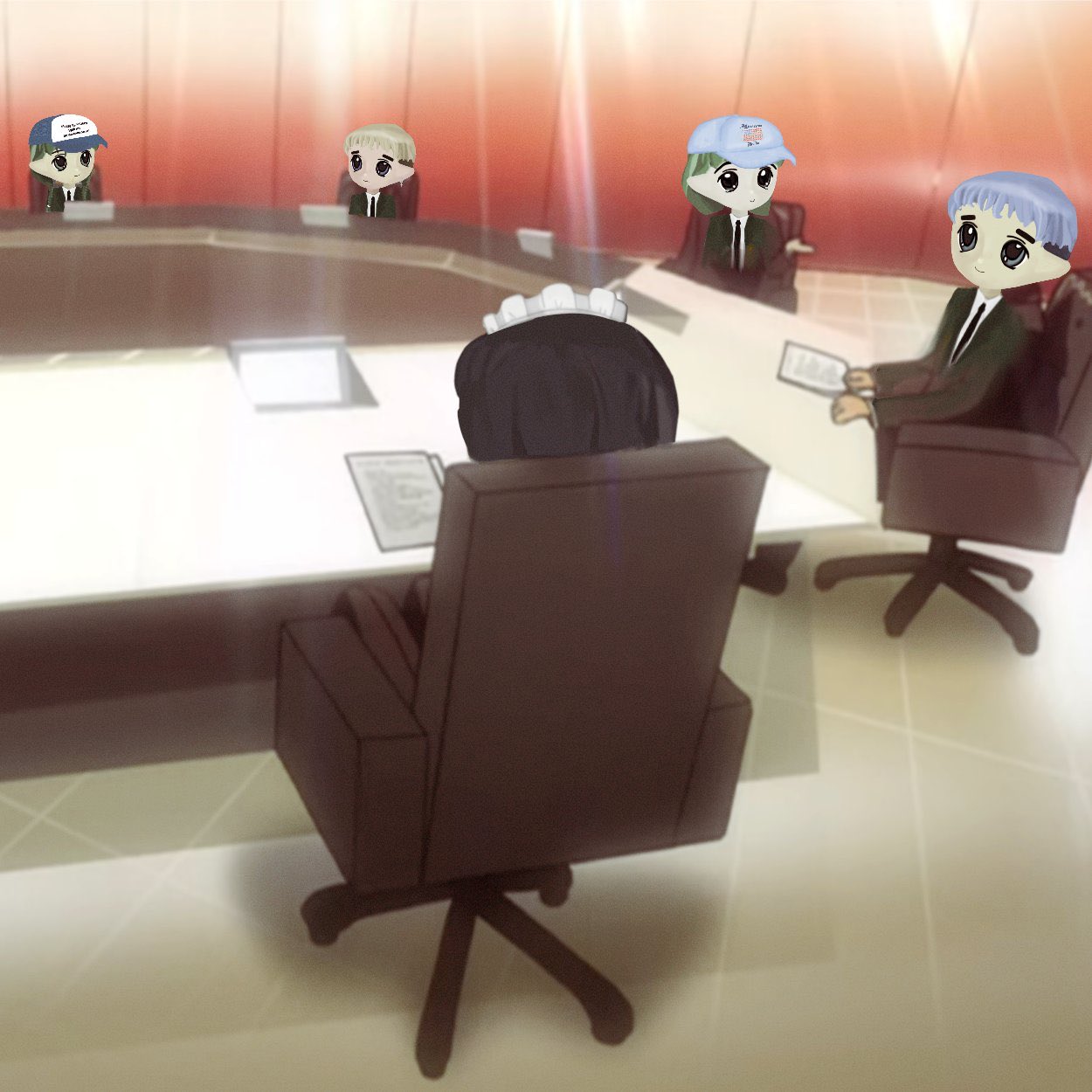 milady boardroom Blank Meme Template
