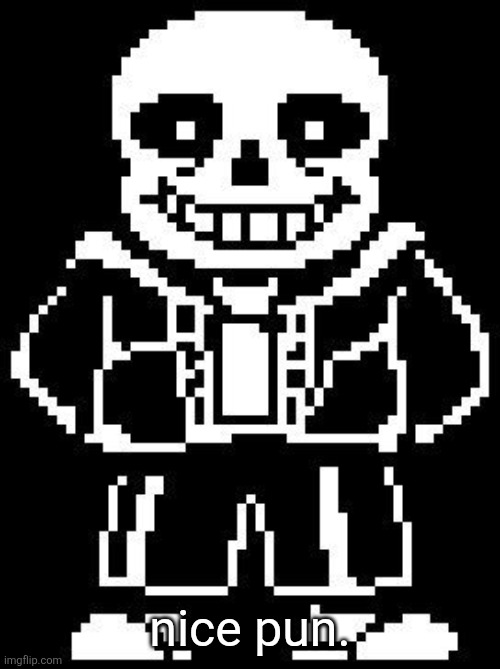 sans | nice pun. | image tagged in sans | made w/ Imgflip meme maker