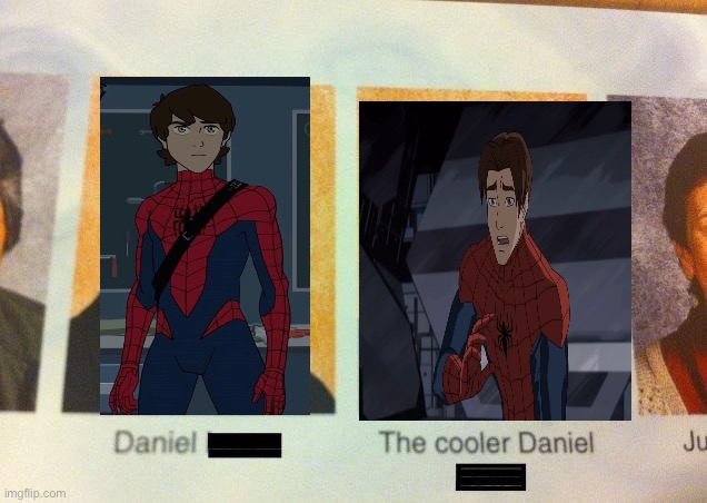 spiderman (2017) vs Ultimate spider man | image tagged in the cooler daniel | made w/ Imgflip meme maker