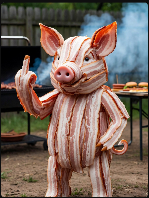 bacon pig Blank Meme Template