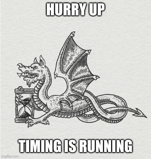 Forget the rabbit, this is the new deal: | Hurry up; Timing is running | image tagged in funny,time | made w/ Imgflip meme maker