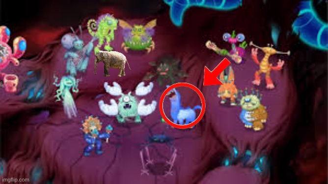 Can anybody tell me who this monster is? | image tagged in shadow islet,my singing monsters,elephant in the room | made w/ Imgflip meme maker
