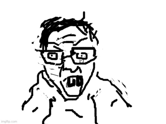 Drew my bro as a wojak (artistic liberties taken) | image tagged in blank white template | made w/ Imgflip meme maker