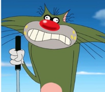 Jack Frowning Oggy Blank Meme Template