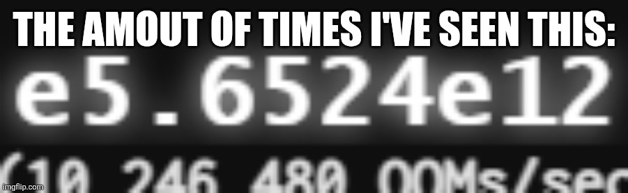 A very large number | the amout of times i've seen this: | image tagged in a very large number | made w/ Imgflip meme maker