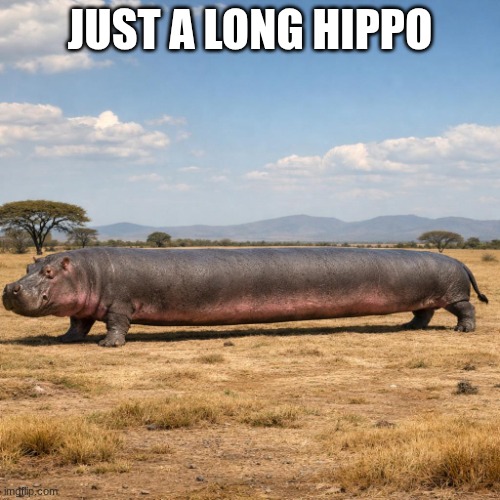 a very long hippo | just a long hippo | image tagged in a very long hippo | made w/ Imgflip meme maker