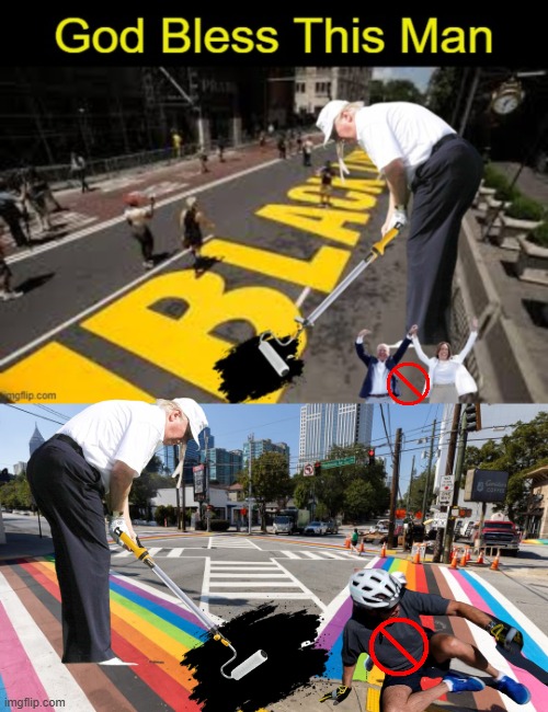 I don't know WHAT he'd have to do before I'd regret my Vote | image tagged in trump painting blm and lgbt streets meme | made w/ Imgflip meme maker