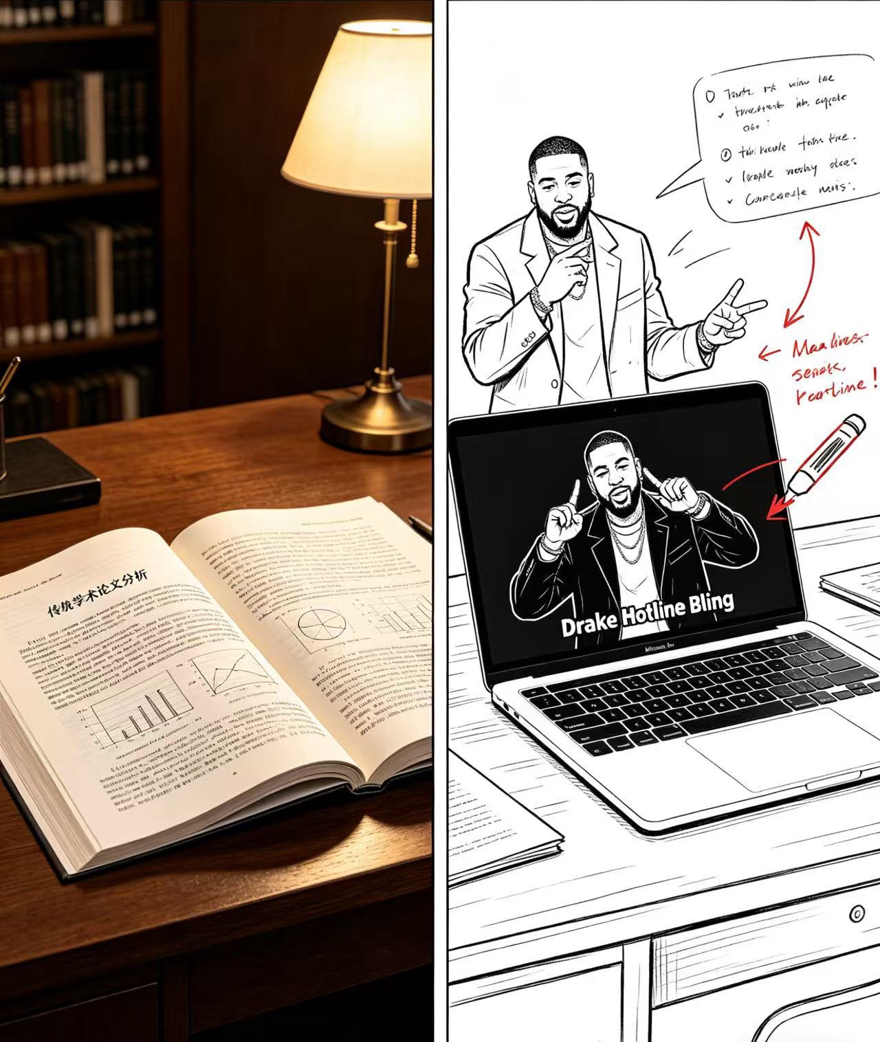 Online assignments and in-person classes Blank Meme Template