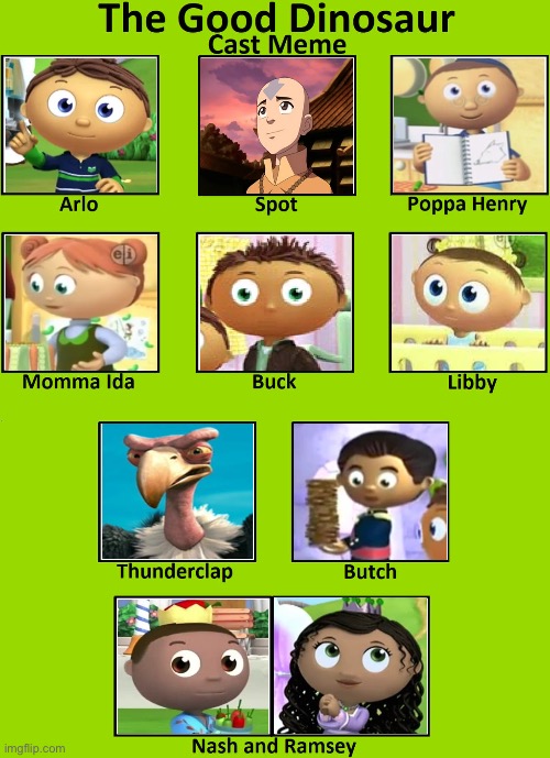 The Good Beanstalk (The Good Dinosaur) | image tagged in the good dinosaur cast meme | made w/ Imgflip meme maker