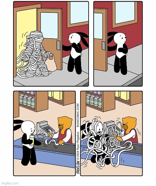 Buni Comics - This must be a CVS… | image tagged in comics,buni comics,store,all wrapped up,receipts,long ticket | made w/ Imgflip meme maker
