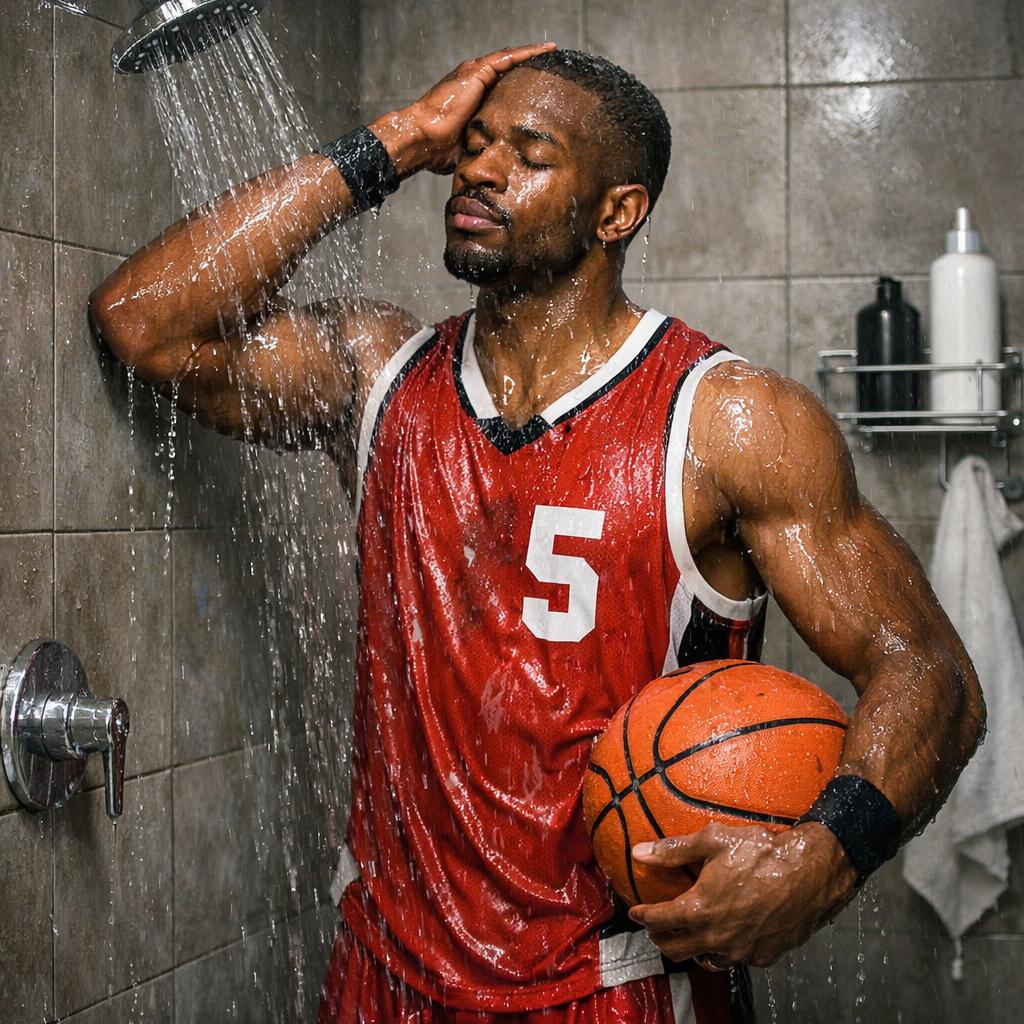 Lebron James in the shower Blank Meme Template