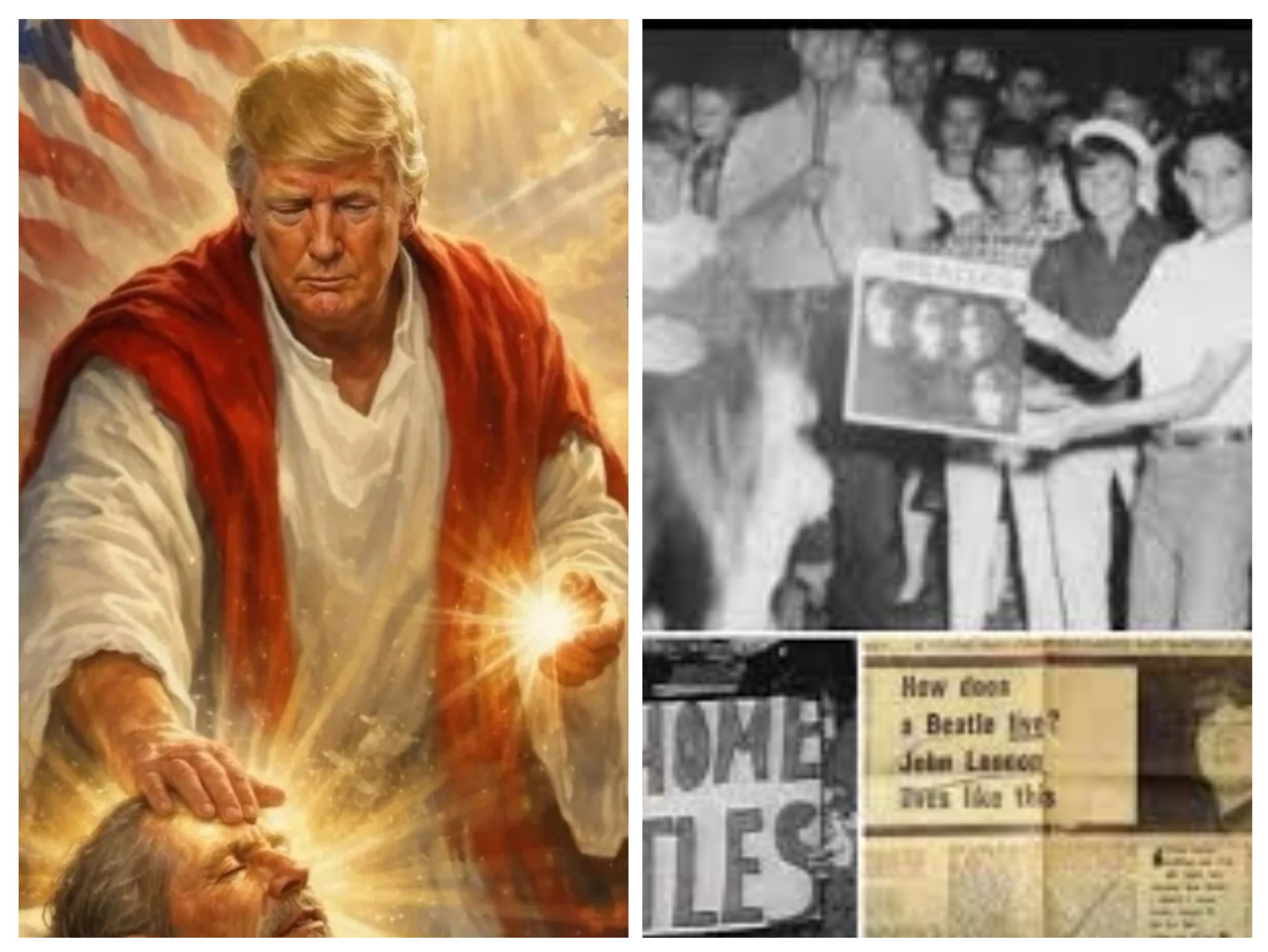 Trump Jesus Beatles Blank Meme Template