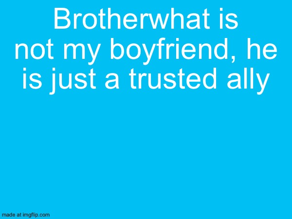 Brotherwhat is not my boyfriend, he is just a trusted ally | made w/ Imgflip meme maker
