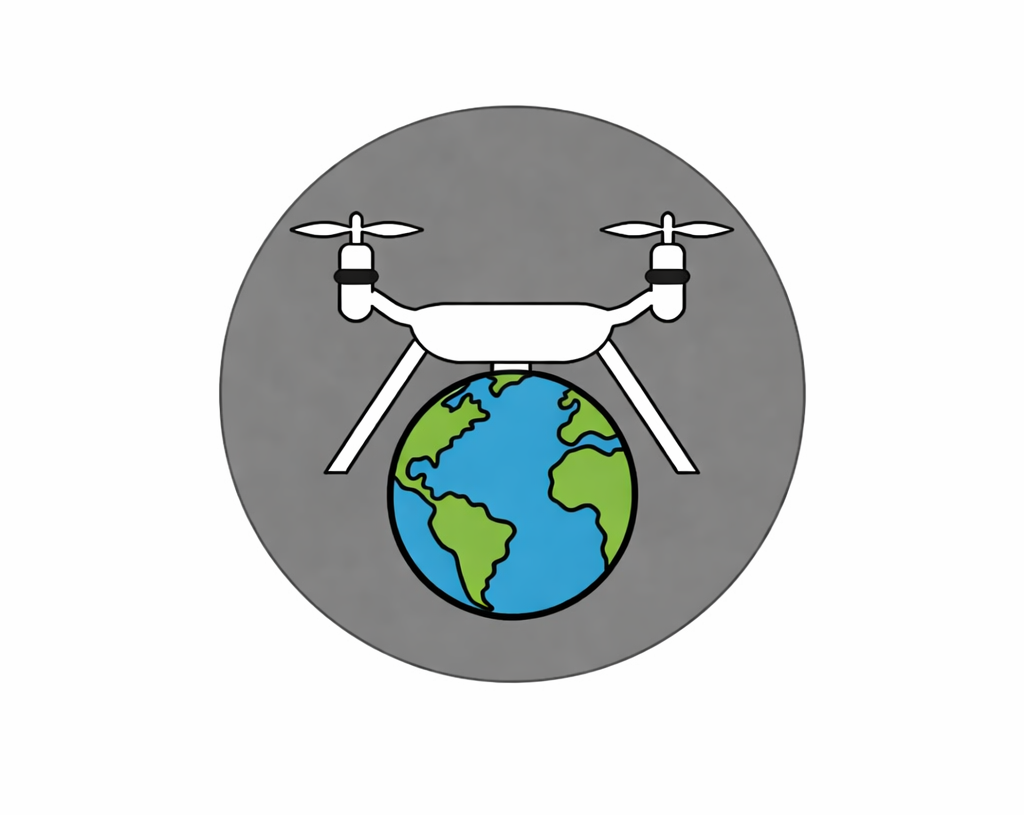 Drone earth pin logo Blank Meme Template