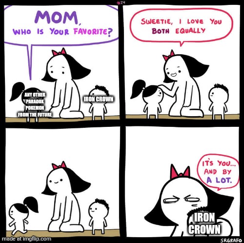 It's you and by a lot ( high res) | Any other Paradox Pokemon from the future; Iron crown; Iron Crown | image tagged in it's you and by a lot high res,pokemon | made w/ Imgflip meme maker