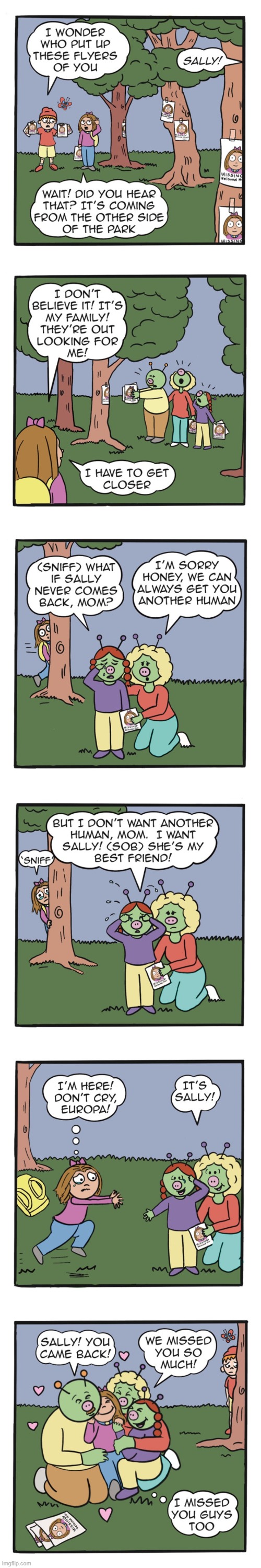 image tagged in humans,sally,rex,aliens,reunion,aww | made w/ Imgflip meme maker