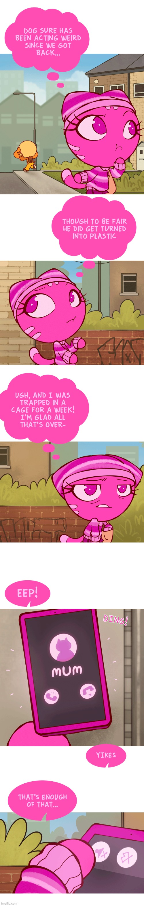 image tagged in dog,cat,weird,phone call,mom,mute | made w/ Imgflip meme maker