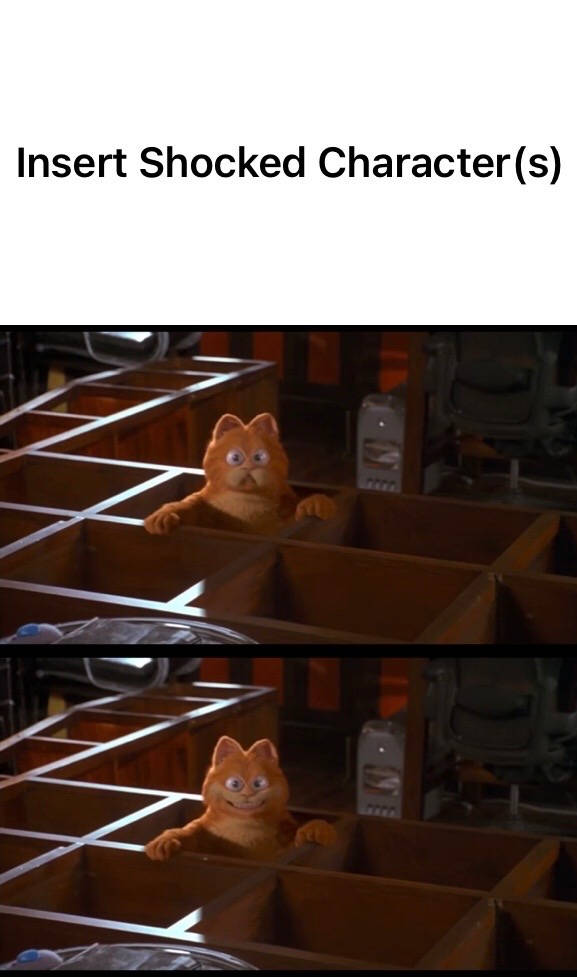 Who Witnesses Garfield's Mess? Blank Meme Template