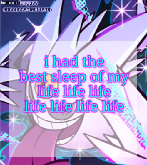 temp | i had the best sleep of my life life life life life life life | image tagged in temp | made w/ Imgflip meme maker
